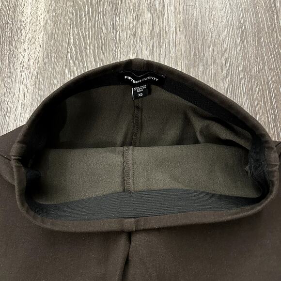 Fifteen Twenty Brown Ankle Slit Crop Pants XS Stretch Twill Slim Crop Trouser - Picture 12 of 14